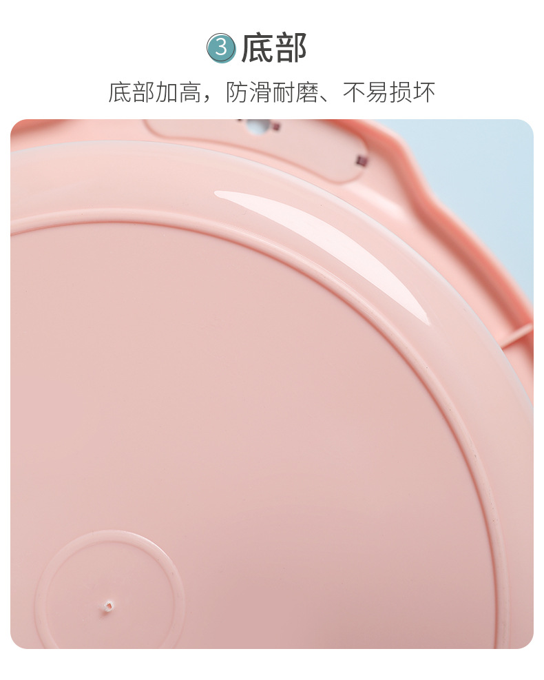 Home Wash Basin Contrast Color Thickened with Hole Wash Basin Large Laundry Basin Student Dormitory Wash Plastic Basin
