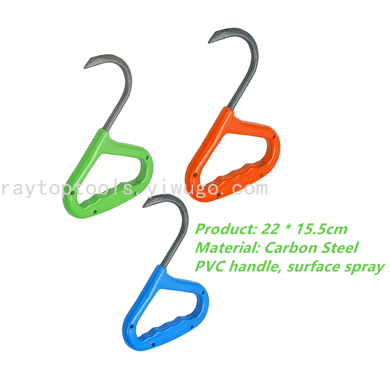 Carbon Steel Small Annulet Hook Grapple Lifting Woodware Tree Lifting Hook Multifunctional Iron Hook Logging Construction Tool Single Hand Crocheting Trunk