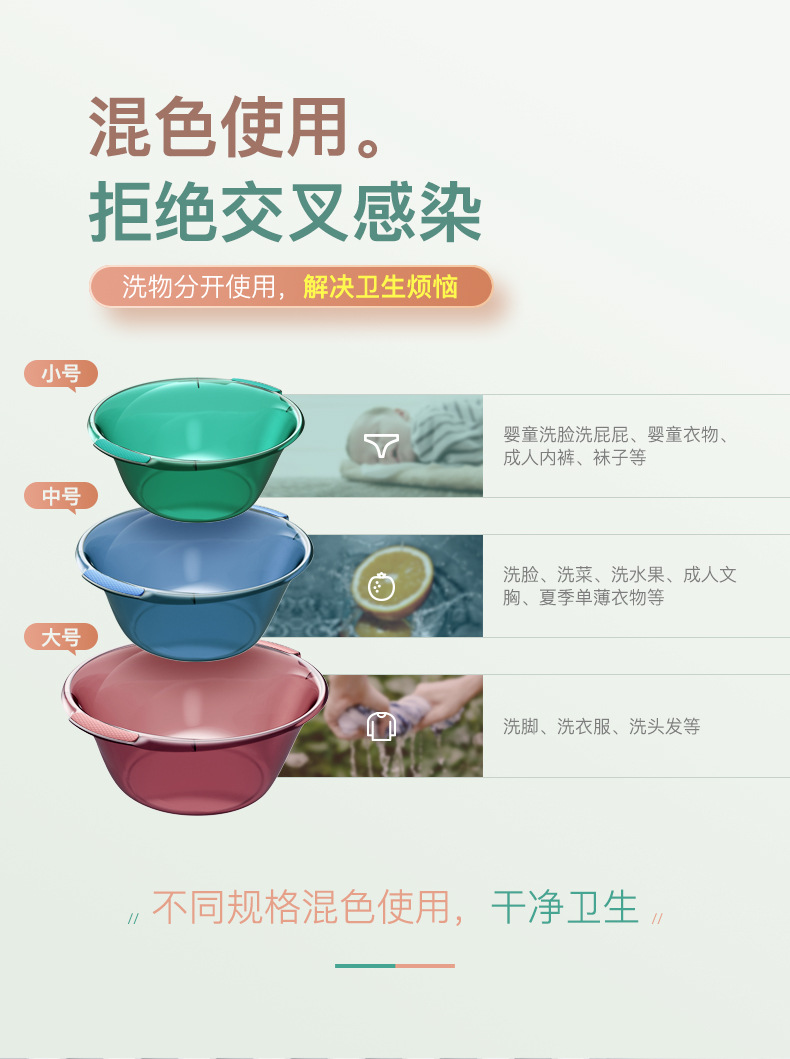 Household Thickened Washbasin Plastic Basin Laundry Basin Washbasin Large Durable Student Dormitory Clothes Cleaning Basin Baby Household Thickened Washbasin Plastic Basin Laundry Basin Washbasin Large Durable Student Dormitory Clothes Cleaning Basin Baby