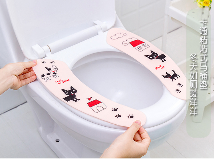 Household Paste Type Toilet Mat Cushion Cartoon Cute Toilet Seat Cover Universal Waterproof Thickened Winter Seat Washer