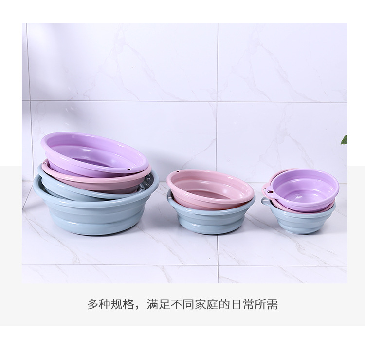 Portable japanese-style basin folding thickening basin large, medium and small washbasin family washing basin traveling washing child plastic basin