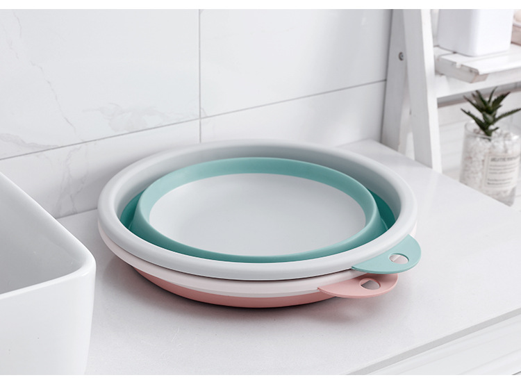 Portable travel plastic basin folding basin easy to carry and not easily deformable basin two-color fashion