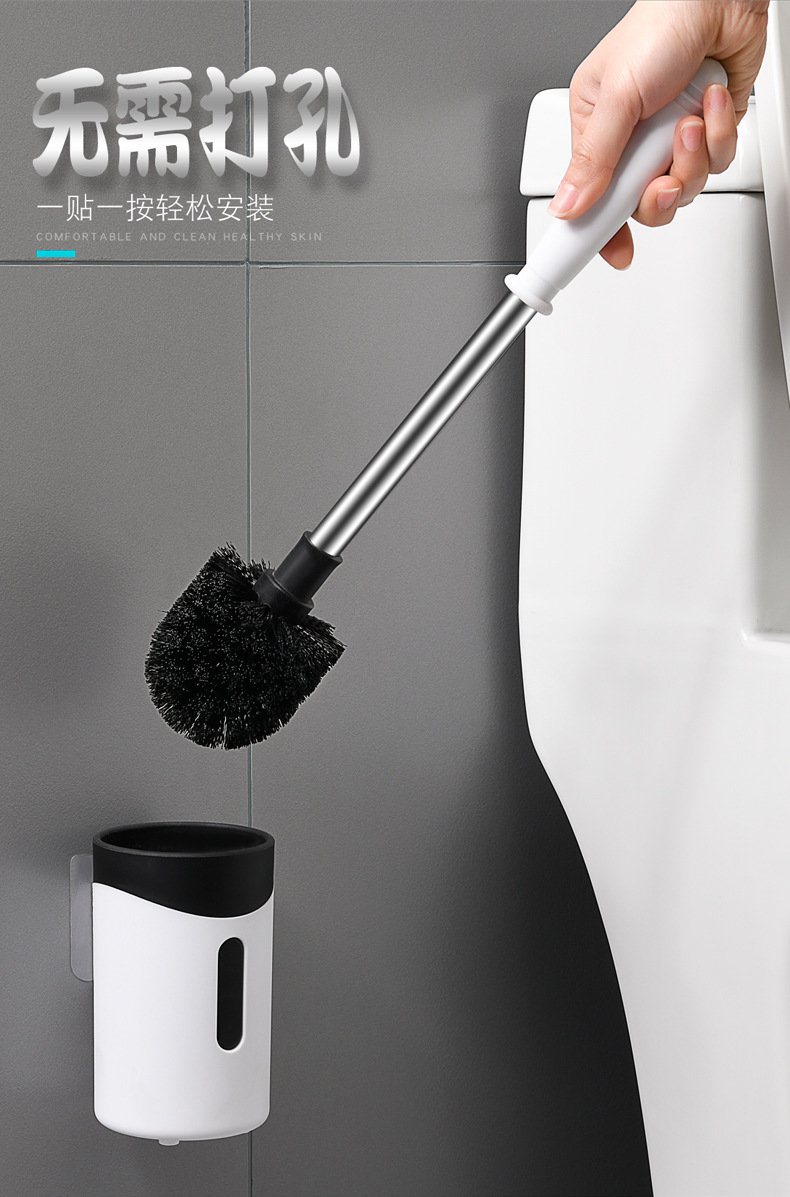 Home Ladle Toilet Cleaning Brush Full Angle Decontamination Soft Hair Brush Household Punch Set-Free Cleaning Brush Toilet Brush