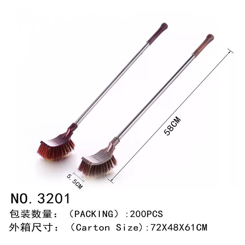 Manufacturers direct sale of stainless steel handle plastic head toilet brush long handle toilet brush wholesale