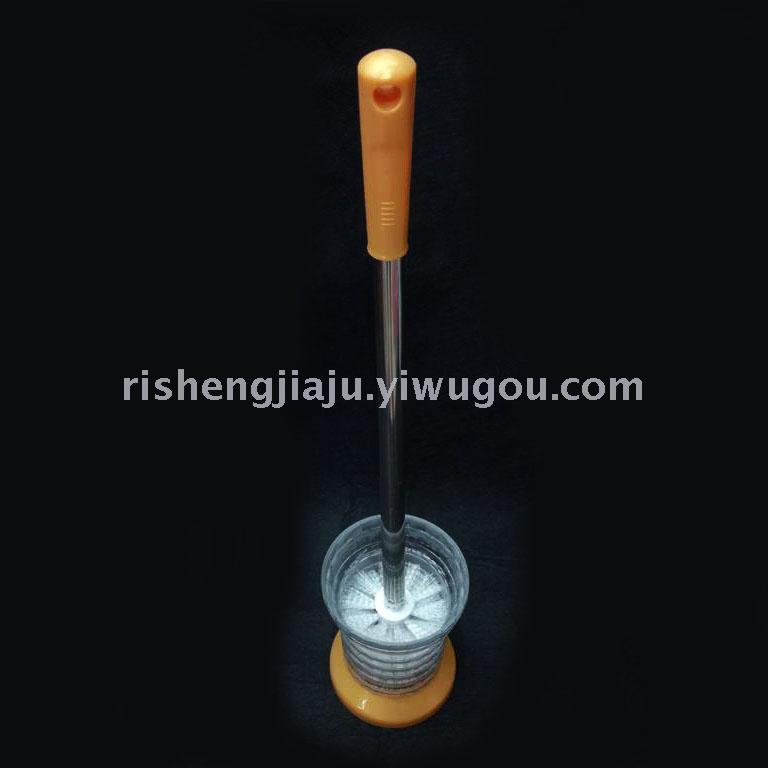 High-grade stainless steel rod round transparent base toilet brush set RS-3563