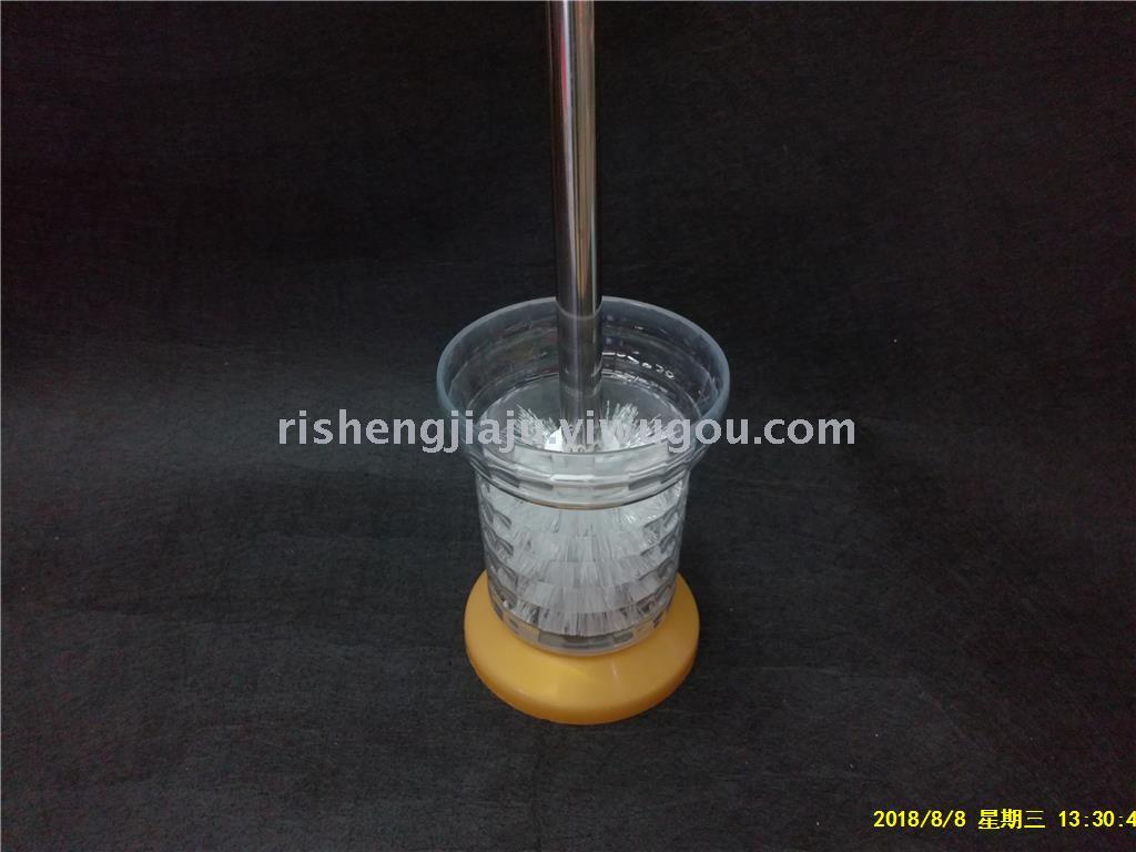High-grade stainless steel rod round transparent base toilet brush set RS-3563