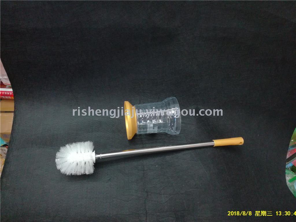 High-grade stainless steel rod round transparent base toilet brush set RS-3563
