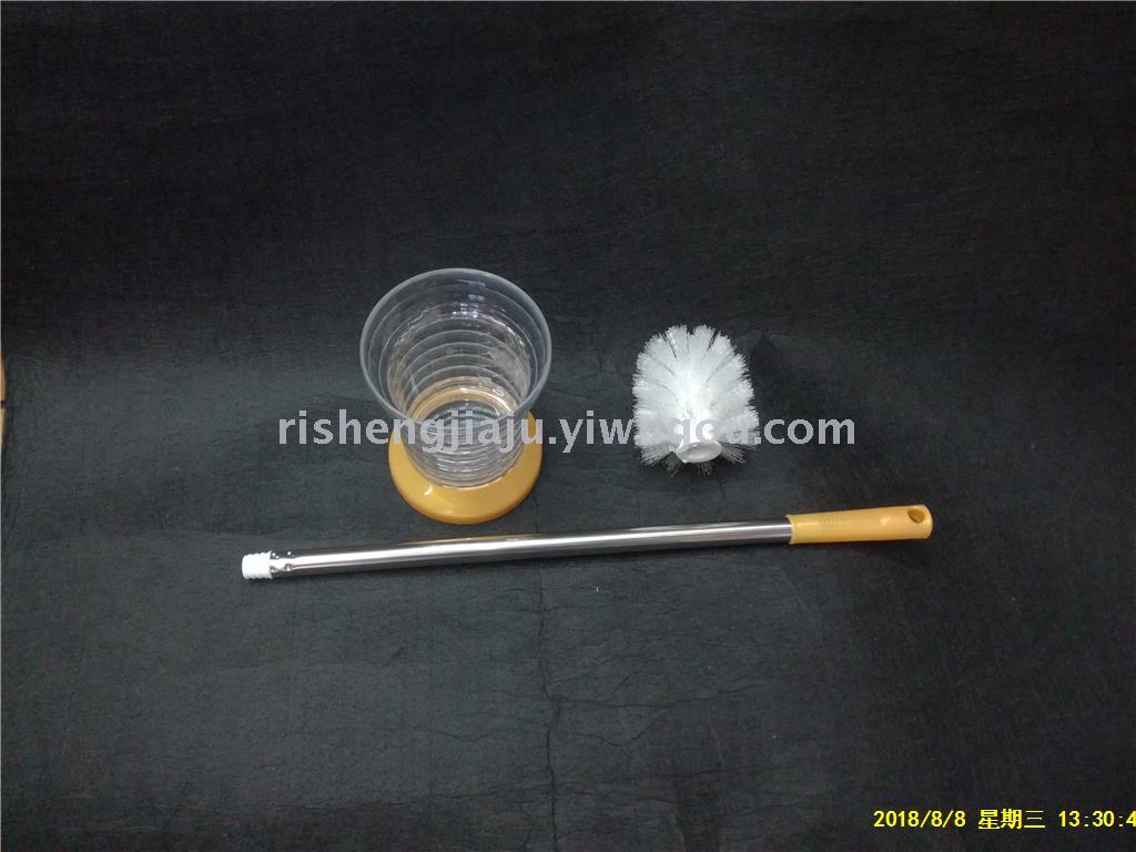 High-grade stainless steel rod round transparent base toilet brush set RS-3563