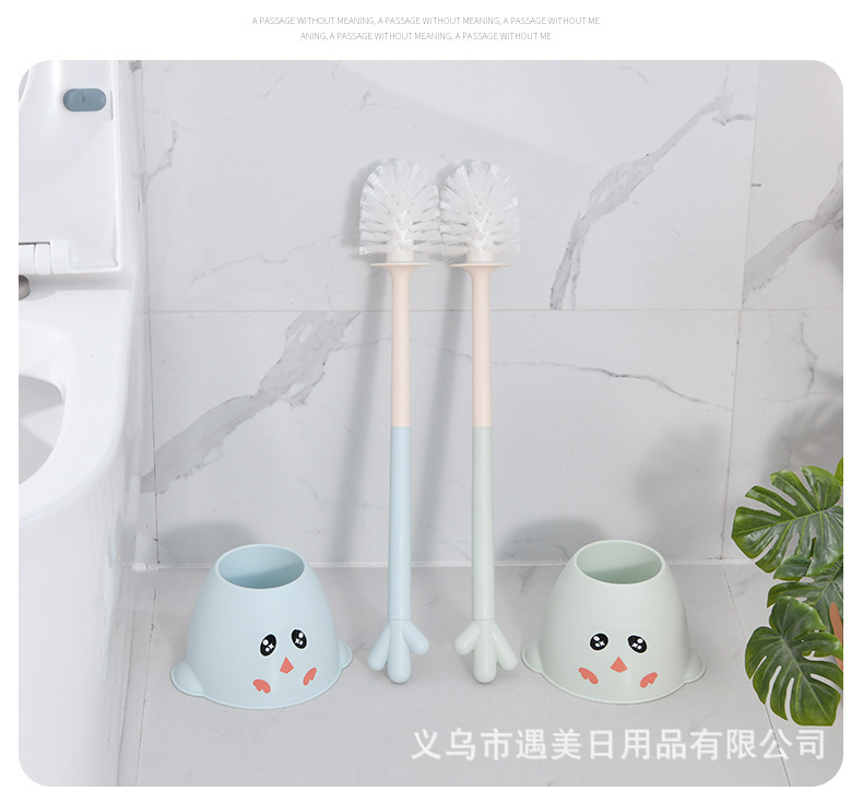 Children's Lovely Birds Toilet Brush Cartoon Style Brush No Dead Angle Floor Toilet Brush Nordic Three Colors Optional