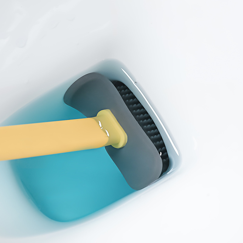 Toilet Brush Self-Adhesive Punch-Free Cloud Cleaning Brush Toilet Flexible Glue Brush Long Handle Brush Wall Hanging Toilet Brush