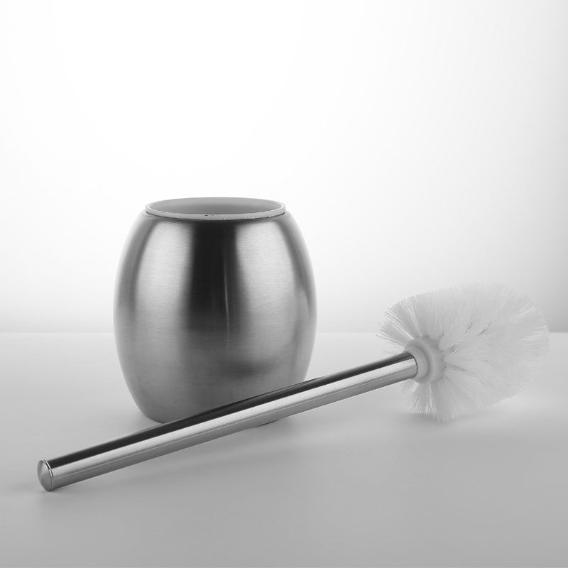 Spot Stainless Steel Spherical Oval Toilet Brush Creative Seat without Drilling Toilet Brush Bathroom Cleaning Brush