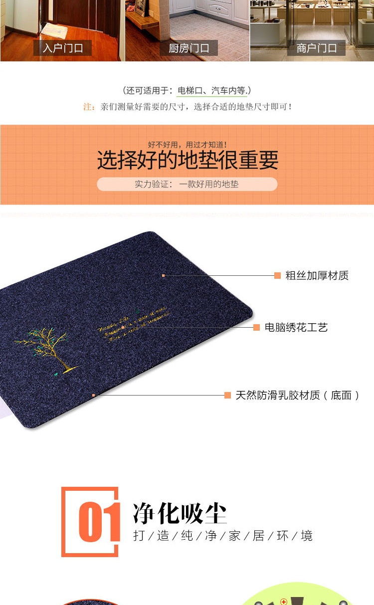 Floor mat door mat entry hall door mat bedroom bathroom absorbent non-slip mat household kitchen carpet