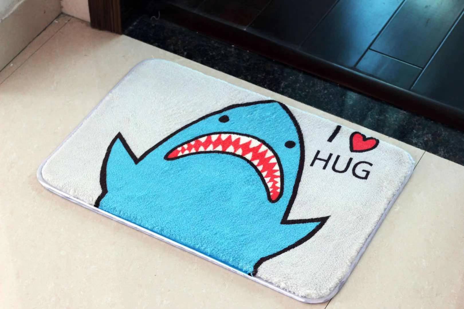 Factory Direct Sales Crystal Velvet Floor Mat HD Printing Door Mat Bedroom Living Room and Kitchen Entrance Non-Slip Mat