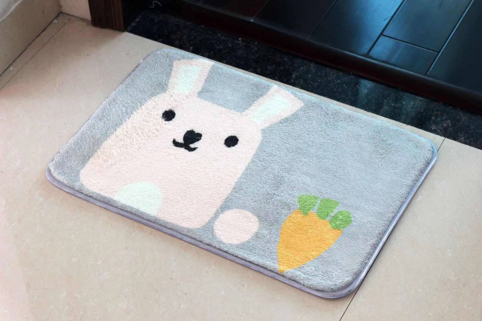 Factory Direct Sales Crystal Velvet Floor Mat HD Printing Door Mat Bedroom Living Room and Kitchen Entrance Non-Slip Mat
