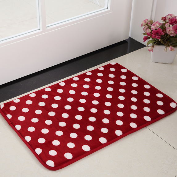 Classic Dot Carpet Floor Mat Simple Non-Slip Mat Home Bathroom Door Mat Absorbent Flannel Floor Mat
