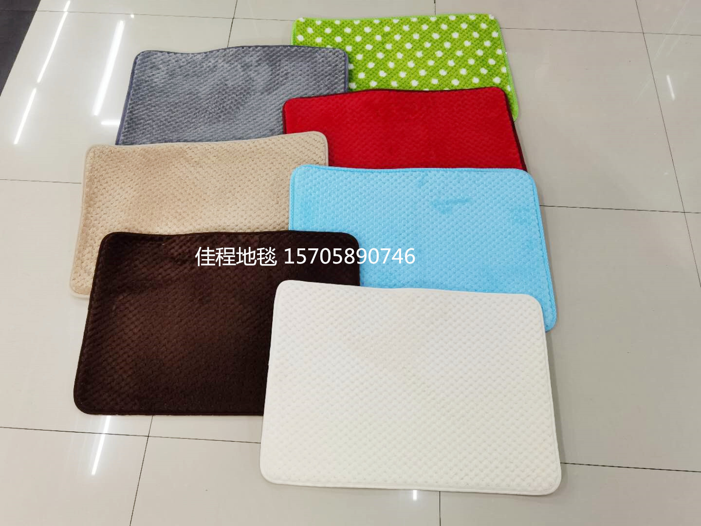 Plain Fleece Non-Slip Mat Corn Grain Floor Mat Flannel Fleece Floor Mat New Solid Color Floor Mat