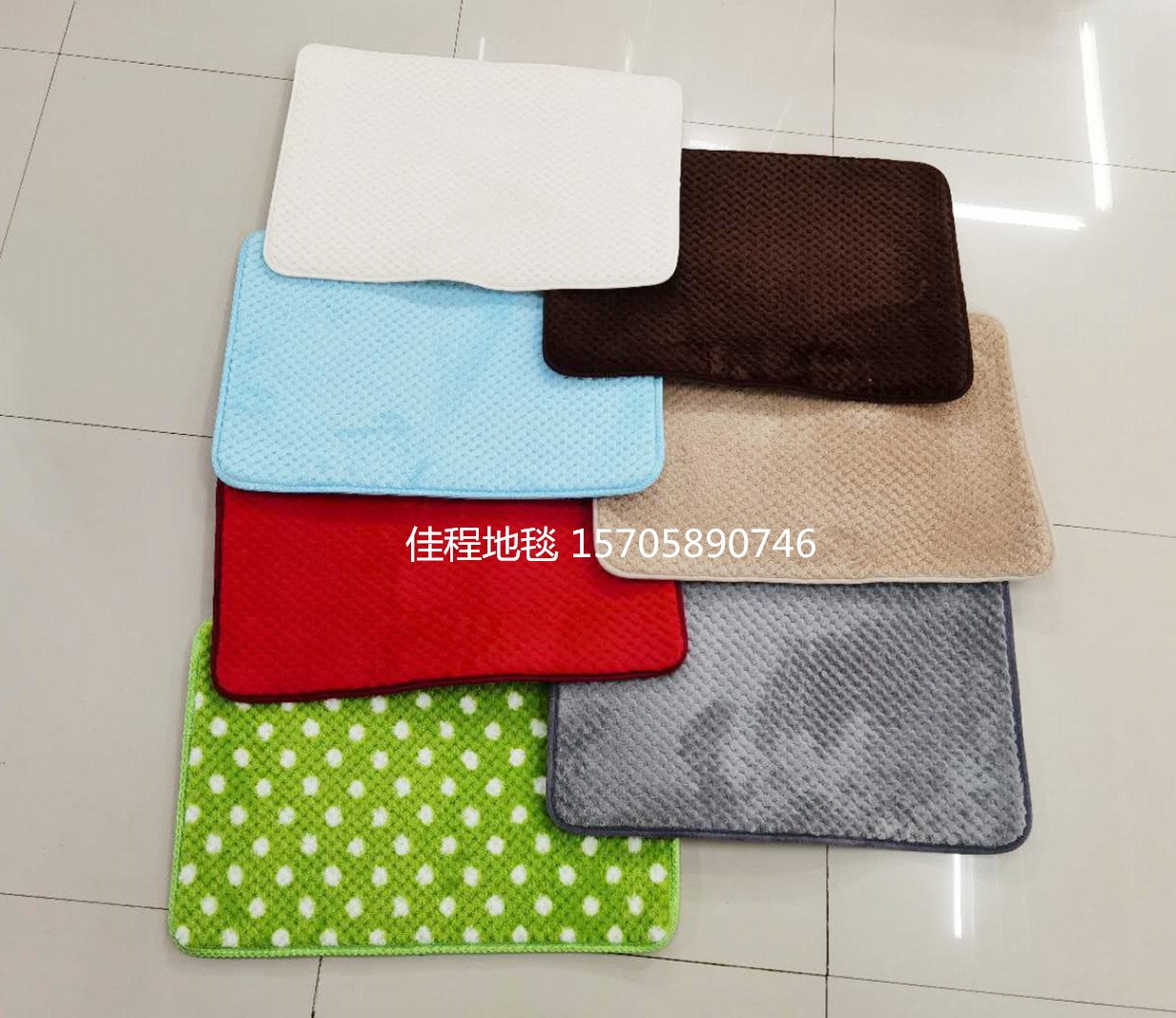 Plain Fleece Non-Slip Mat Corn Grain Floor Mat Flannel Fleece Floor Mat New Solid Color Floor Mat