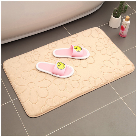 Manufacturer direct memory cotton absorbent floor mat slow rebound door mat embossed non-slip mat bathroom carpet