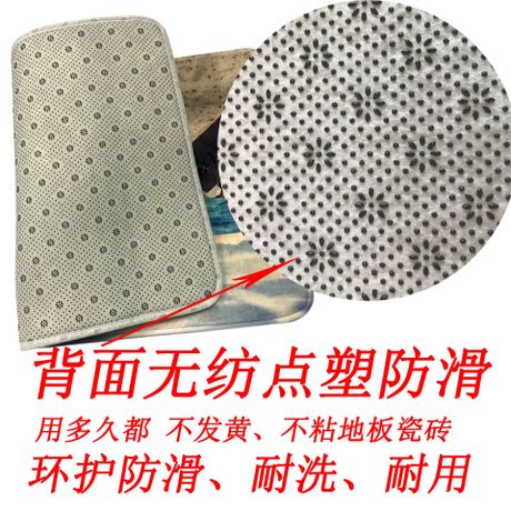 A substitute hair 3D printing carpet into the door mat bathroom water absorption non-slip mat living room bedroom door mat wave window