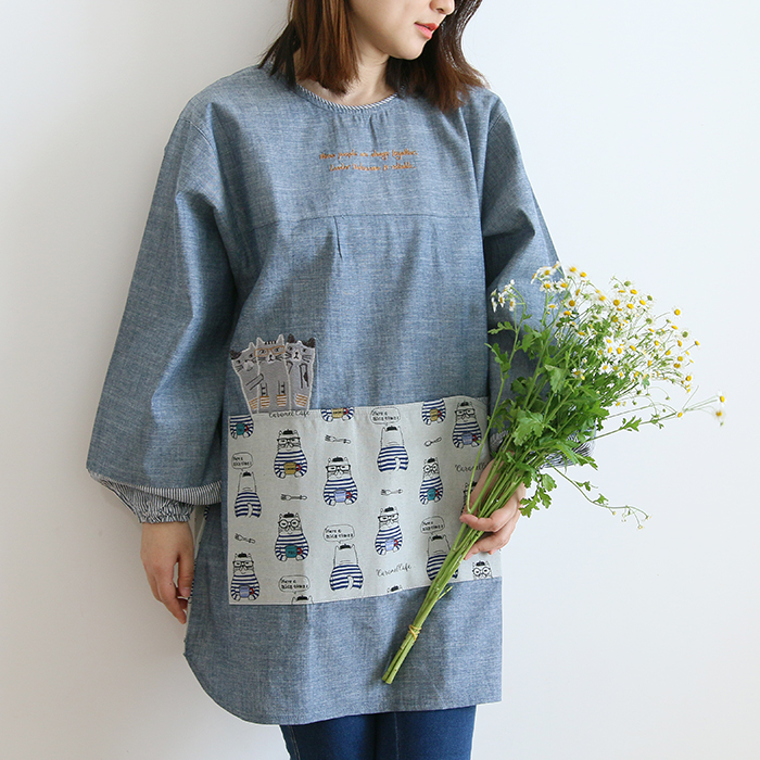 Fashion Adult Smock Home Kitchen Oil-Proof Sleeve Full Body Art Student Painting Baking Bib Long Sleeve Apron