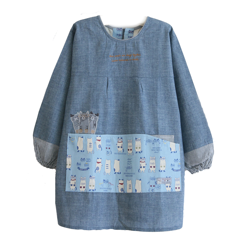 Fashion Adult Smock Home Kitchen Oil-Proof Sleeve Full Body Art Student Painting Baking Bib Long Sleeve Apron