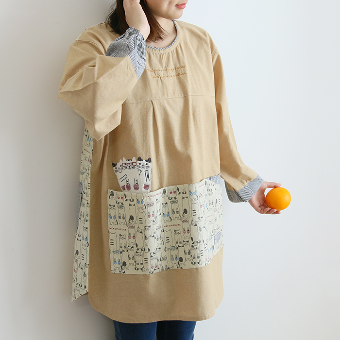 Fashion Adult Smock Home Kitchen Oil-Proof Sleeve Full Body Art Student Painting Baking Bib Long Sleeve Apron