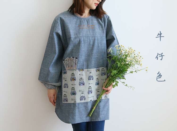 Fashion Adult Smock Home Kitchen Oil-Proof Sleeve Full Body Art Student Painting Baking Bib Long Sleeve Apron Fashion Adult Smock Home Kitchen Oil-Proof Sleeve Full Body Art Student Painting Baking Bib Long Sleeve Apron