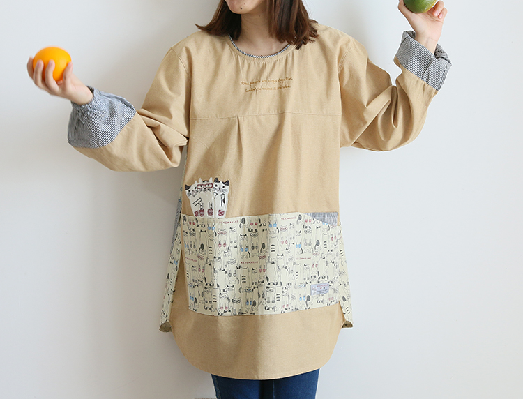 Fashion Adult Smock Home Kitchen Oil-Proof Sleeve Full Body Art Student Painting Baking Bib Long Sleeve Apron Fashion Adult Smock Home Kitchen Oil-Proof Sleeve Full Body Art Student Painting Baking Bib Long Sleeve Apron