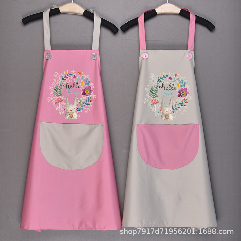 Summer Cute Cooking Women&#039;s Apron Household Kitchen Waterproof and Oil-Proof Japanese Adult Work Waist Protection Cloth Custom
