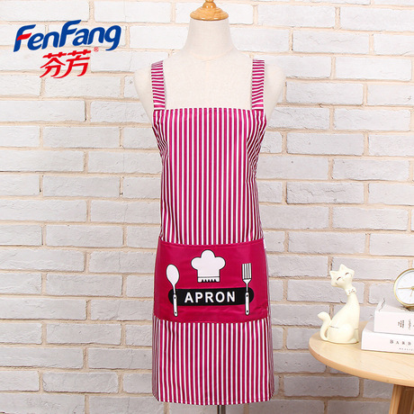 Manufacturer direct kitchen terylene cotton waterproof apron apron modern simple anti - fouling printing apron chef apron custom