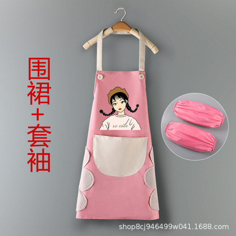 Wholesale Custom Advertising Apron New Fashion Cartoon Kitchen Innovative Apron Sleeveless Waterproof Oil-Proof Neck-Hanging Apron