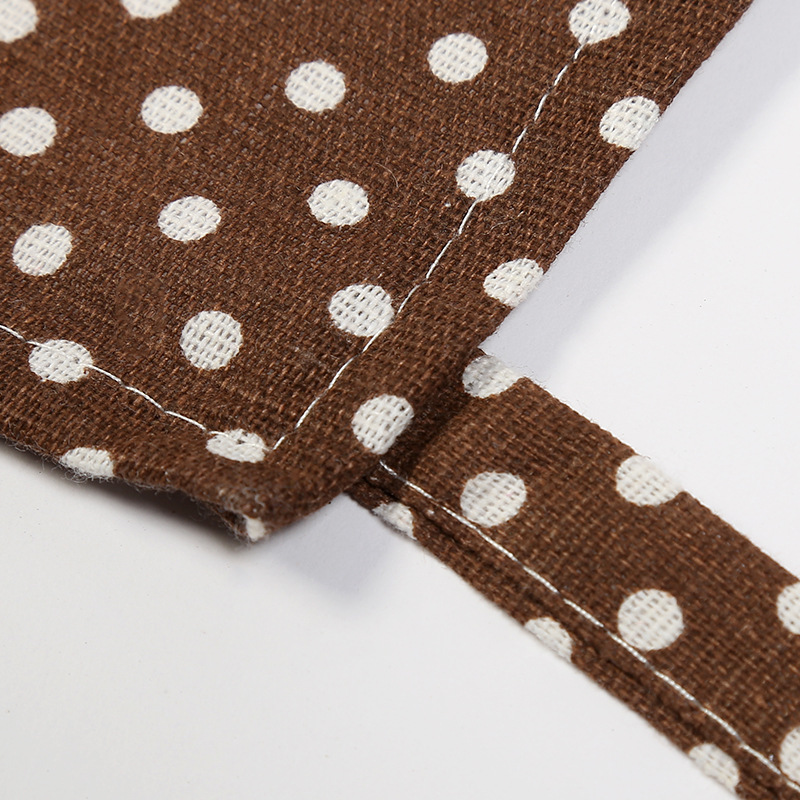 Fanqu Korean Fashion Dot Patch Apron Waterproof Sleeveless Cotton Linen Apron Factory Direct Sales