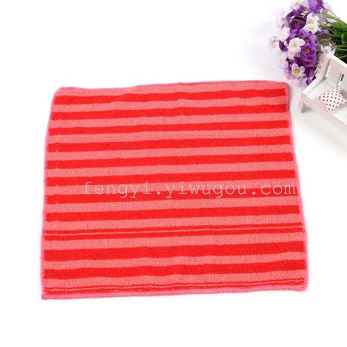 Microfiber Color Stripes Rag Car Washing Cloth Kitchen Cleaning Rag
