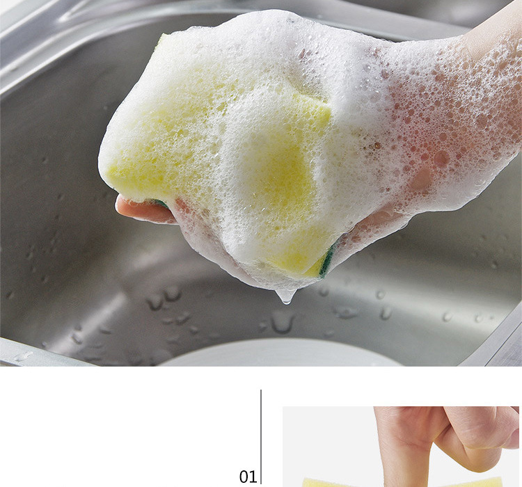 Dish-Washing Sponge Sponge Wipe Scouring Pad Dishcloth Wok Brush Cleaning Brush Nano Marvelous Pot Cleaning Accessories Spong Mop Dishes Cloth