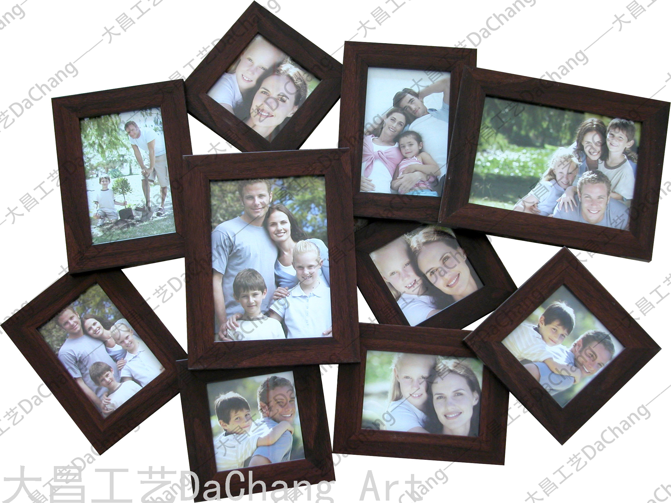 Ten-Piece Combination Picture Frame Decorative Painting Wall-Mounted Clock Solid Wood Photo Wall Combination Custom Wedding Photo Frame Photo