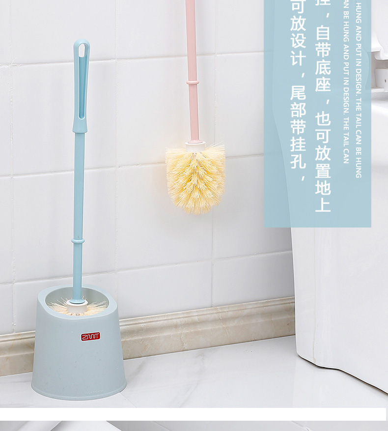 Go to dead end toilet clean toilet the scrub toilet long handle wall hanging stainless steel soft bristle brush set with base