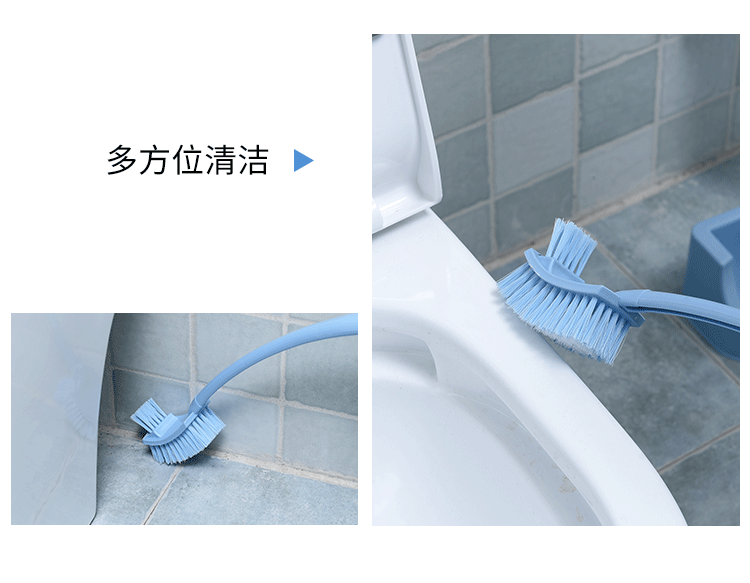 Double-sided thickened long handle decontamination toilet brush toilet brush toilet clean bend gap brush hygiene brush
