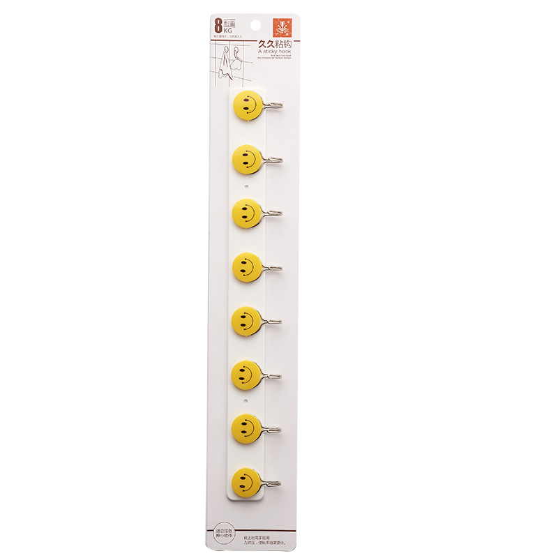 For a Long Time, 4, 6, 8 Smiling Faces Row Hook Clothes Hook Coat Hook Clothes Kitchen and Bathroom Towel Toilet Hook
