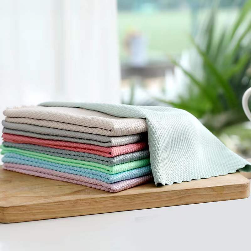 Scale Cloth Absorbent Not Easy to Lint Wipe Glass Bowl Table Mirror Seamless Scale Rag Kitchen Table Cleaning Cleaning Towel