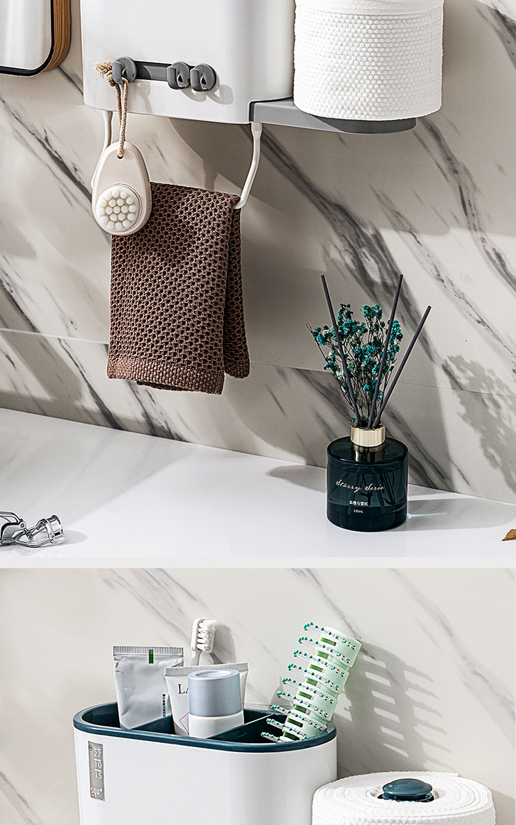 Punch-Free Chopsticks Holder Kitchen Wall-Mounted Tableware Drainer Toilet Bathroom Roll Holder Towel Storage Rack