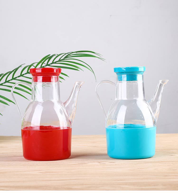 Acrylic Leak-Proof Small Oil Pot Color Oil Bottle Kitchen Sauce Boat Seasoning Bottle Oil & Vinegar Bottle
