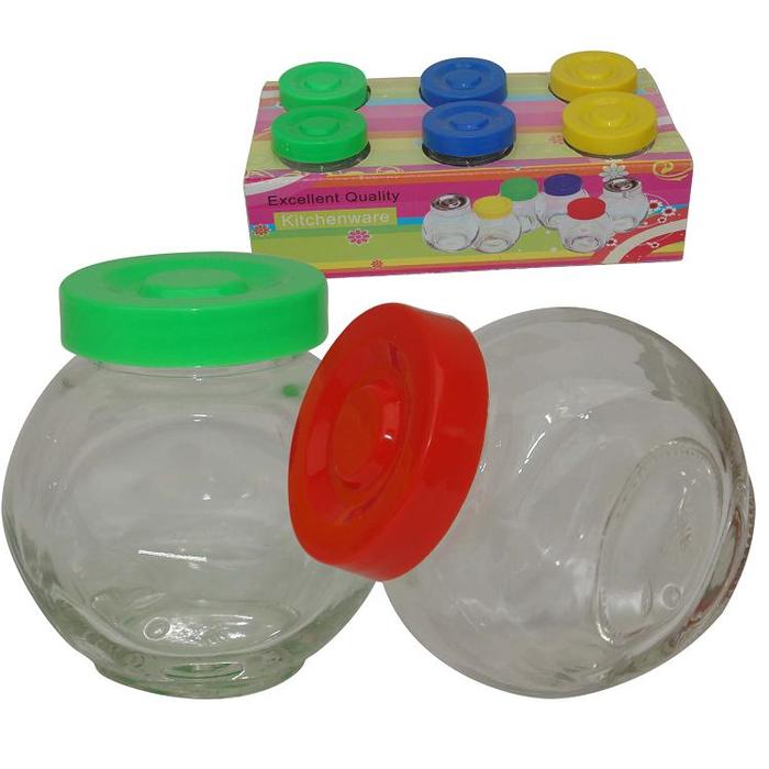 T1 glass storage tank happy sugar seasoning tank color cover silver lid seasoning bottle