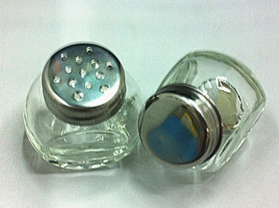 T1 glass storage tank happy sugar seasoning tank color cover silver lid seasoning bottle