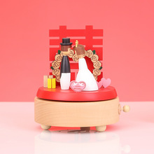 Music Box Wooden Music Box Home Creative Solid Wood Carousel Crafts Valentine's Day Gift Wholesale Ornaments