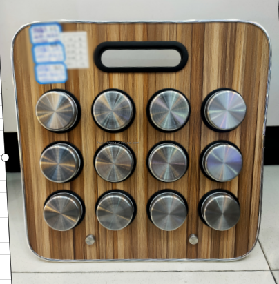 Wood Grain Portable Stand 12PCs Seasoning Bottle Seasoning Rack Barbecue Spice Jar Condiment Bottle Kitchen Supplies Set