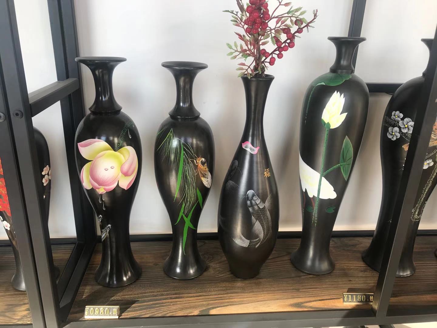 Xiongzhou Black Porcelain Handmade Decorative Flower Vase Tea Ware Sets of Boxes Craft Gift Imitation Wood Pottery Crafts Can Be Customized Xiongzhou Black Porcelain Handmade Decorative Flower Vase Tea Ware Sets of Boxes Craft Gift Imitation Wood Pottery Crafts Can Be Customized