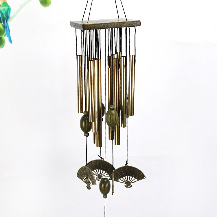 Creative Multi-Tube 12 Tube European and American Style Wood Metal Aluminum Tube Multi-Tube Wind Chimes Home Decorative Crafts