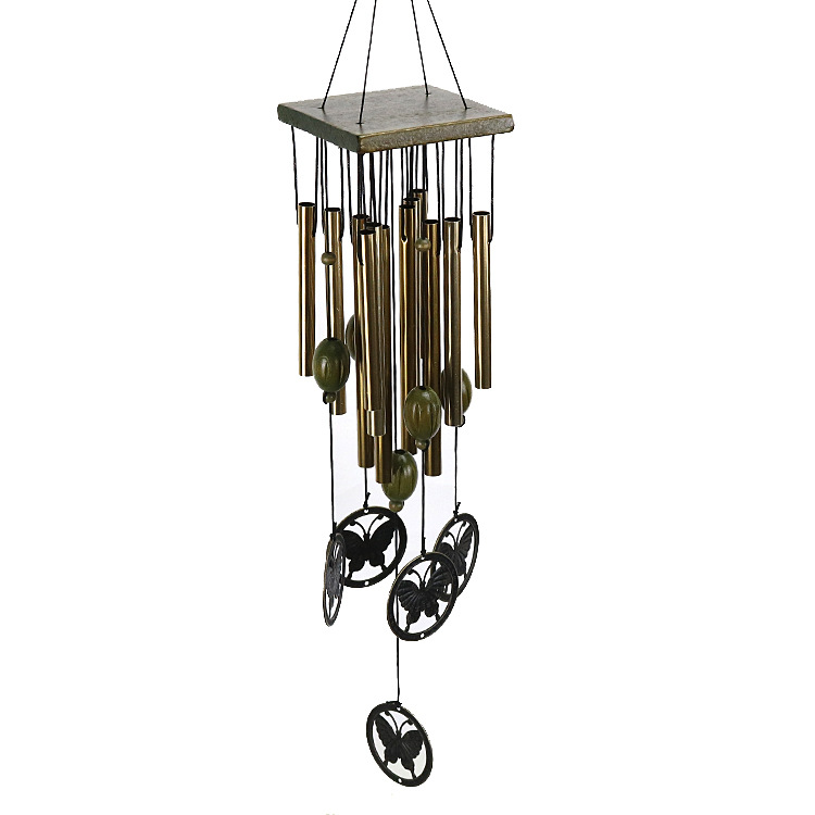Creative Multi-Tube 12 Tube European and American Style Wood Metal Aluminum Tube Multi-Tube Wind Chimes Home Decorative Crafts