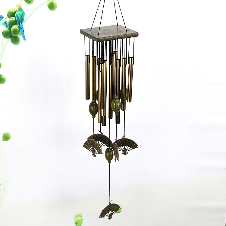 Creative Multi-Tube 12 Tube European and American Style Wood Metal Aluminum Tube Multi-Tube Wind Chimes Home Decorative Crafts
