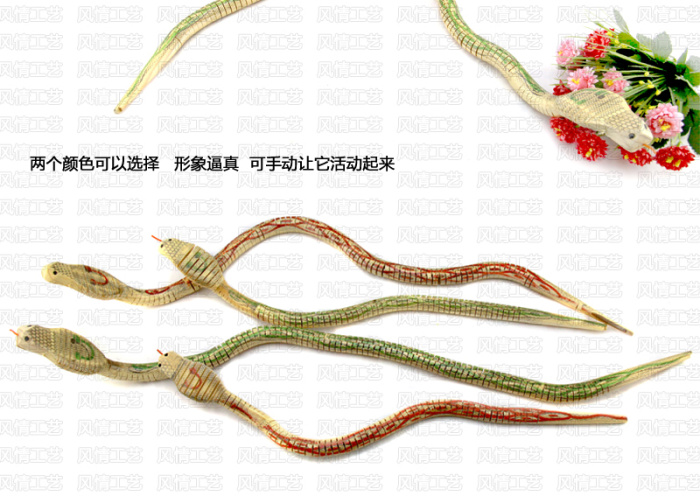 Wholesale hot 60CM wooden crayon tricks toy snake wood crafts factory direct Wholesale hot 60CM wooden crayon tricks toy snake wood crafts factory direct